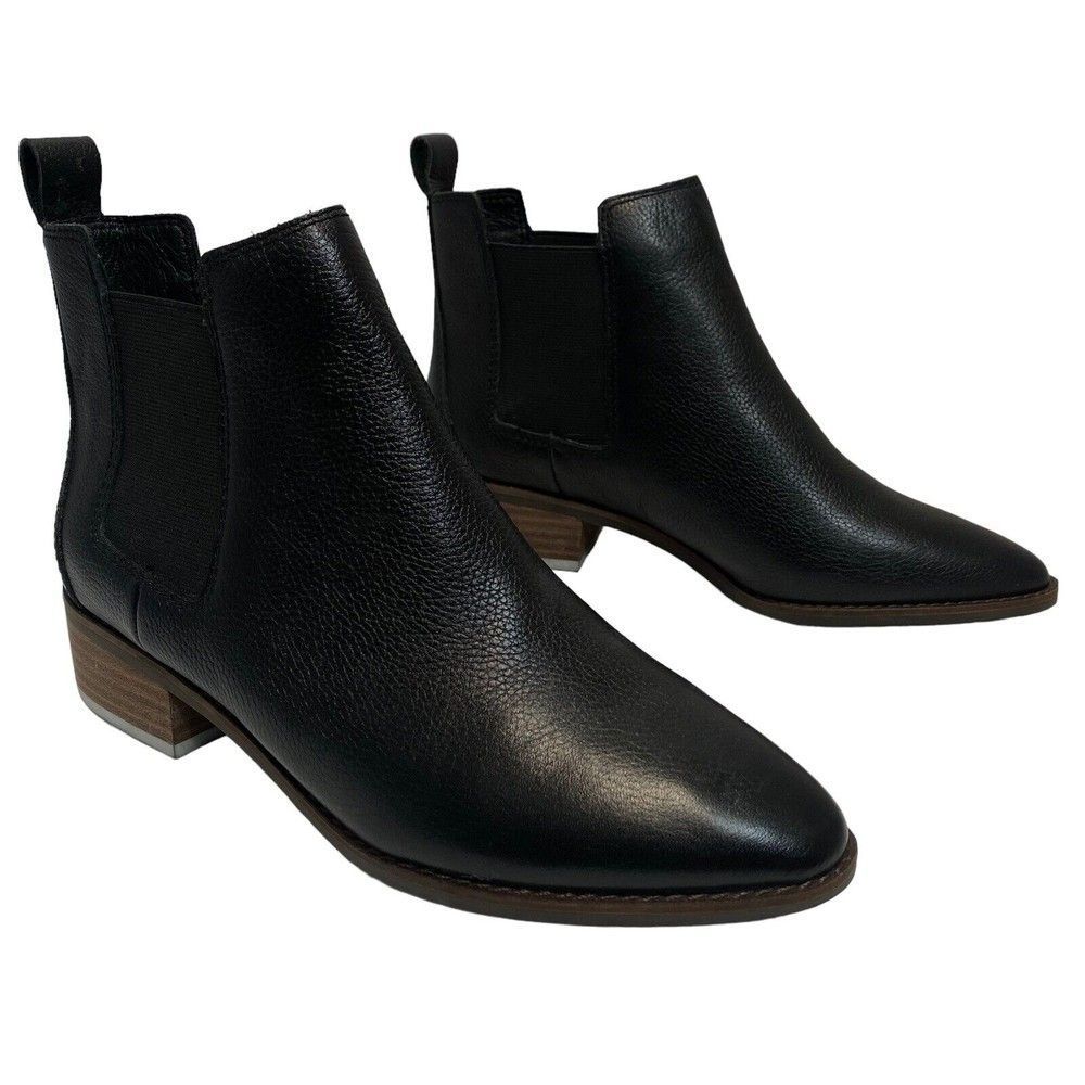 Lucky Brand Lufti Chelsea Boot Women's Size 7 M‎ Black Leather Semi Pointed Toe